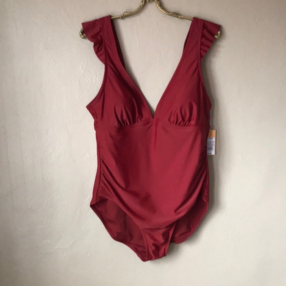 Kona Sol Red One-Piece Swimsuit Size XL - Picture 1 of 7